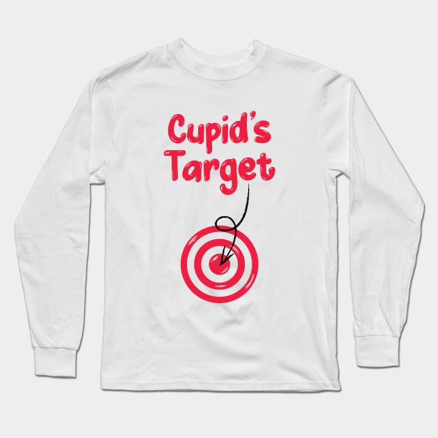 Cupid Bow, Cupid Arrow, Cupid Target Long Sleeve T-Shirt by Digital Borsch